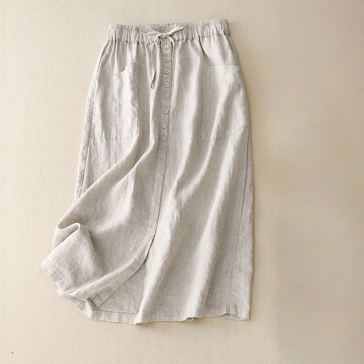 Mary Linen Midi Skirt