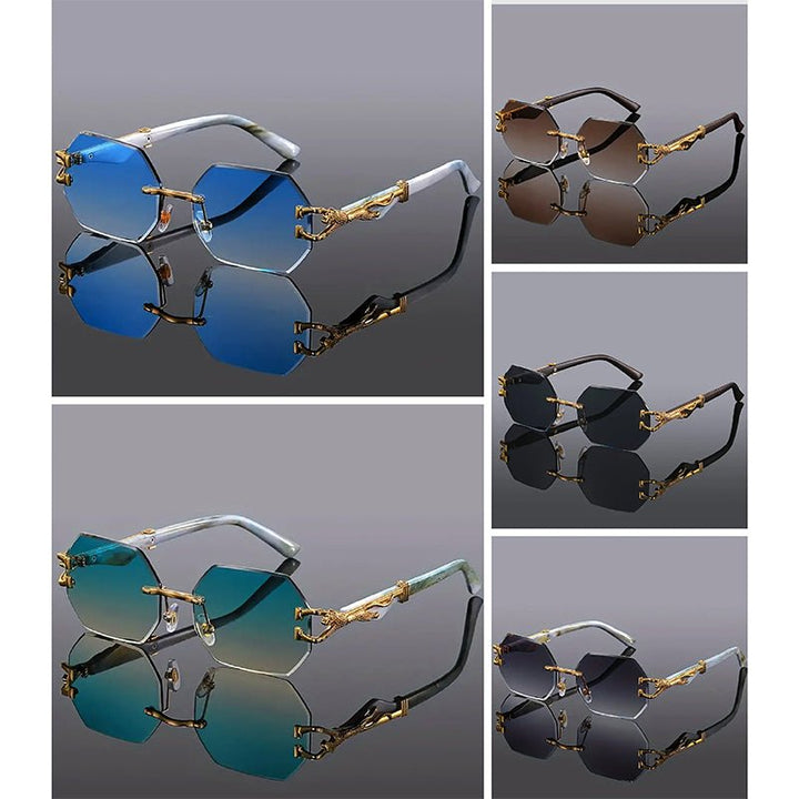 James Scott Leopard Print Edge Sunglasses