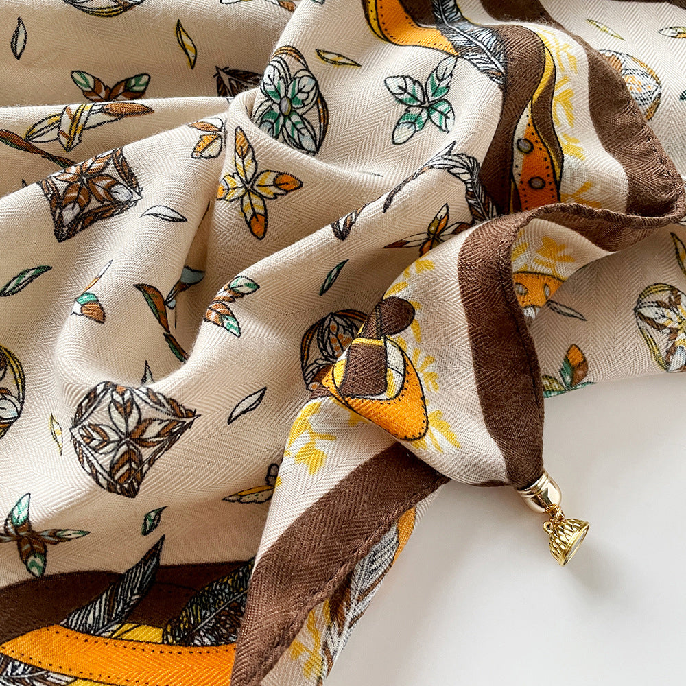 Vibrant Herringbone Woven Scarf for Women with Stylish Pattern